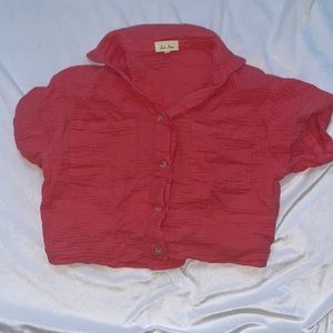 Coral crop top. Medium.